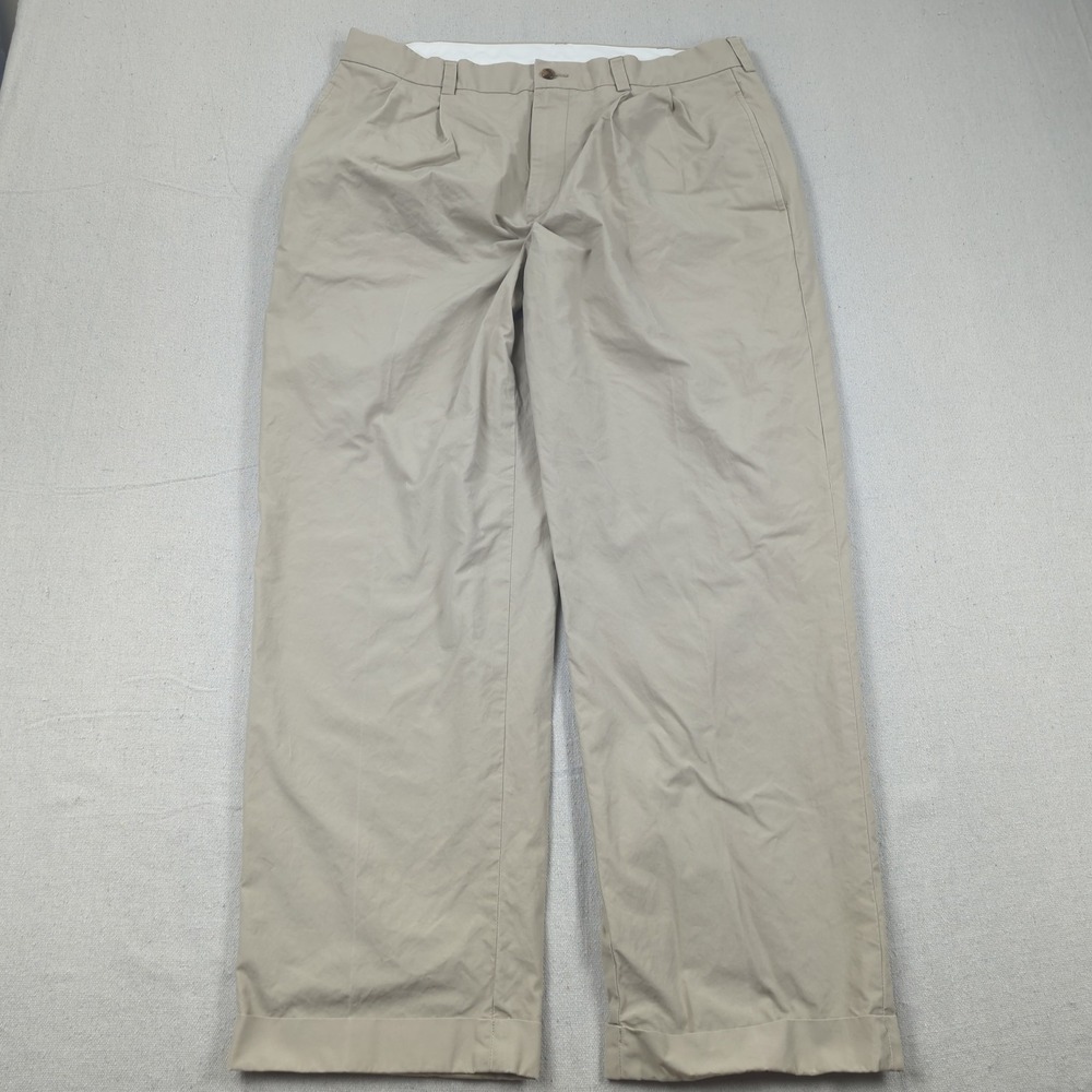 Brooks Brothers‎ Pants Mens 36x30 Khaki Brown Pleated Cuffed